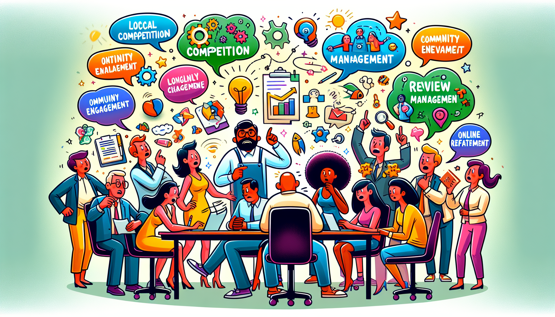 A Cartoon Illustrating Common Challenges In Local Seo.
